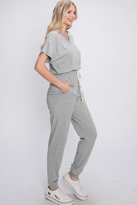 Private Dinner Jumpsuit - Heather Grey